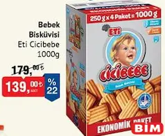 ETİ CİCİBEBE BEBEK BİSKÜVİSİ 1000 G fiyat ve kampanya bilgisi